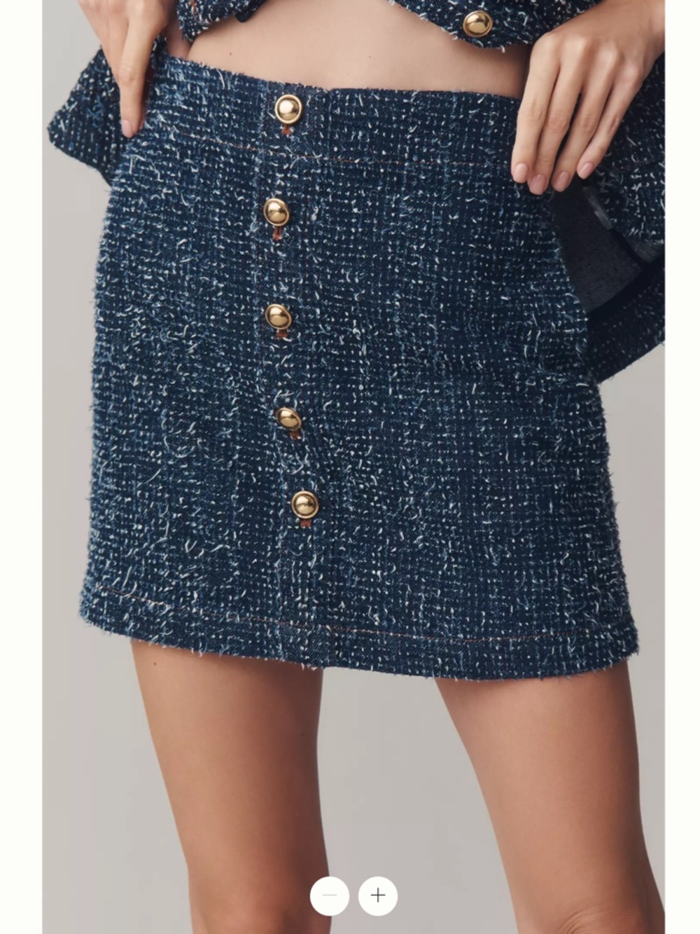 Anthropologie Maeve Maeve Needle Punched Denim Mini Skirt - Picture 4 of 4